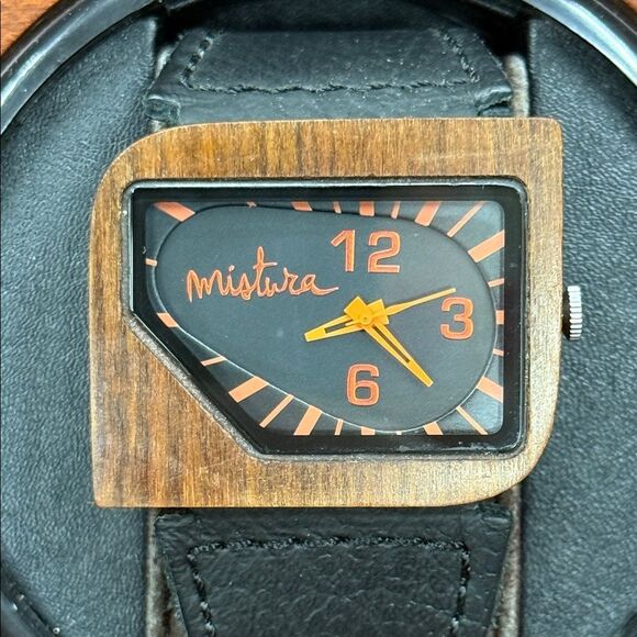 Unique Mistura Timepieces Black and Brown wooden Men's Watch - Picture 2 of 5
